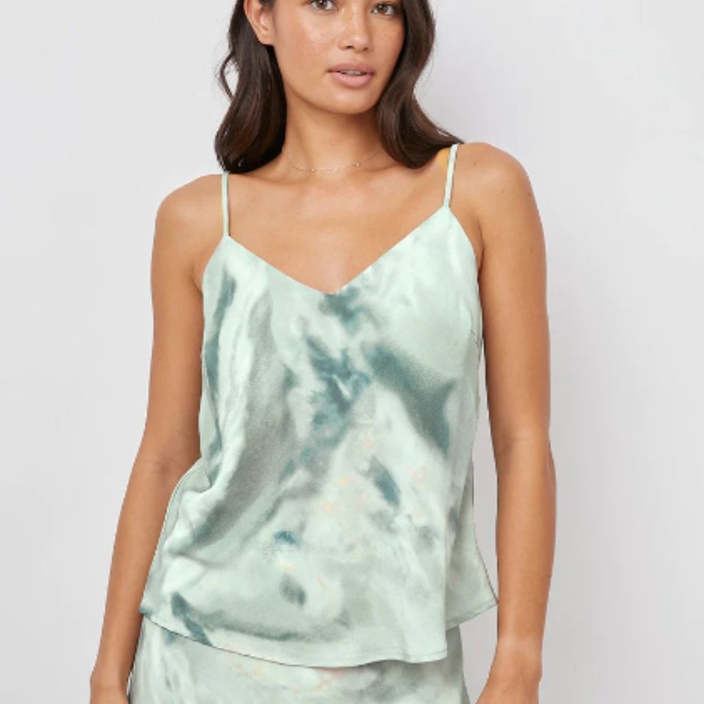 NWT Stars Above Spaghetti Strap Tie Dye Pajama Top Green 2XL